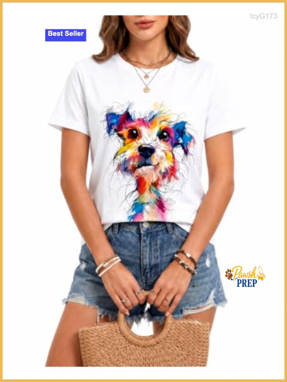 Women's Animal Print Crewneck Short Sleeve Summer Tee